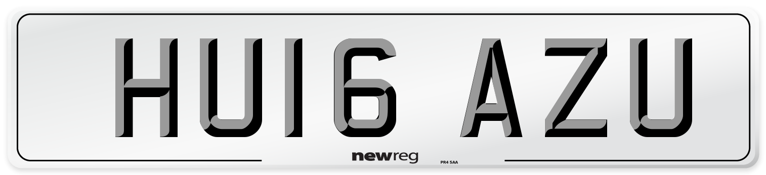 HU16 AZU Number Plate from New Reg